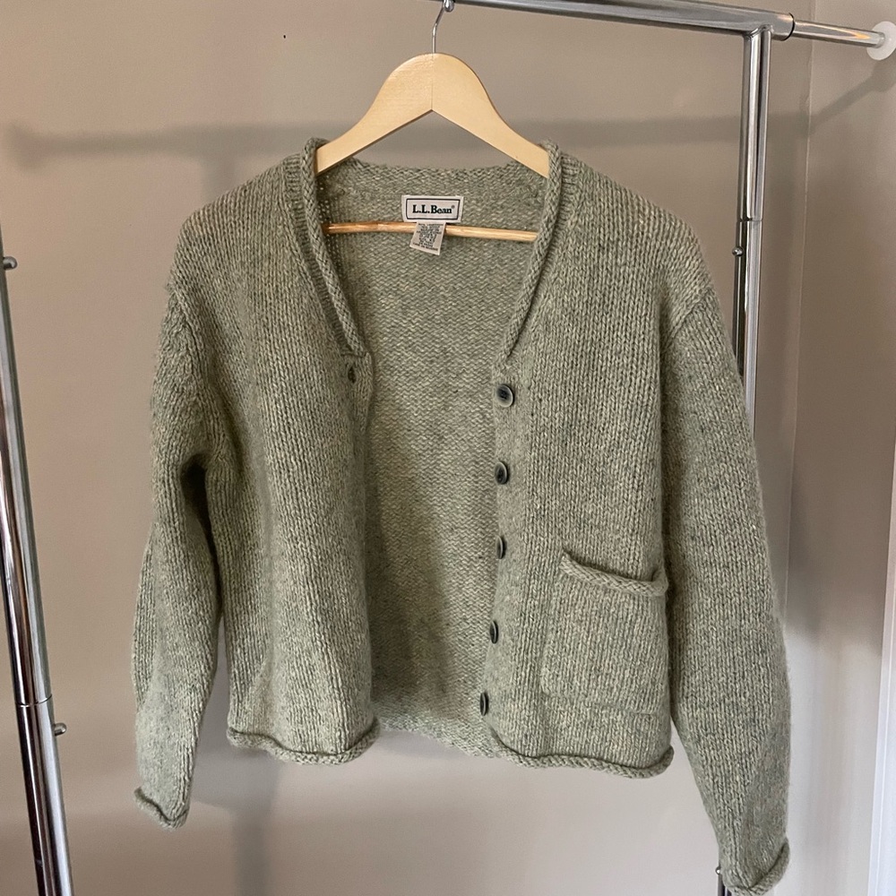 L.L. Bean Women's Green Cardigan Sweater